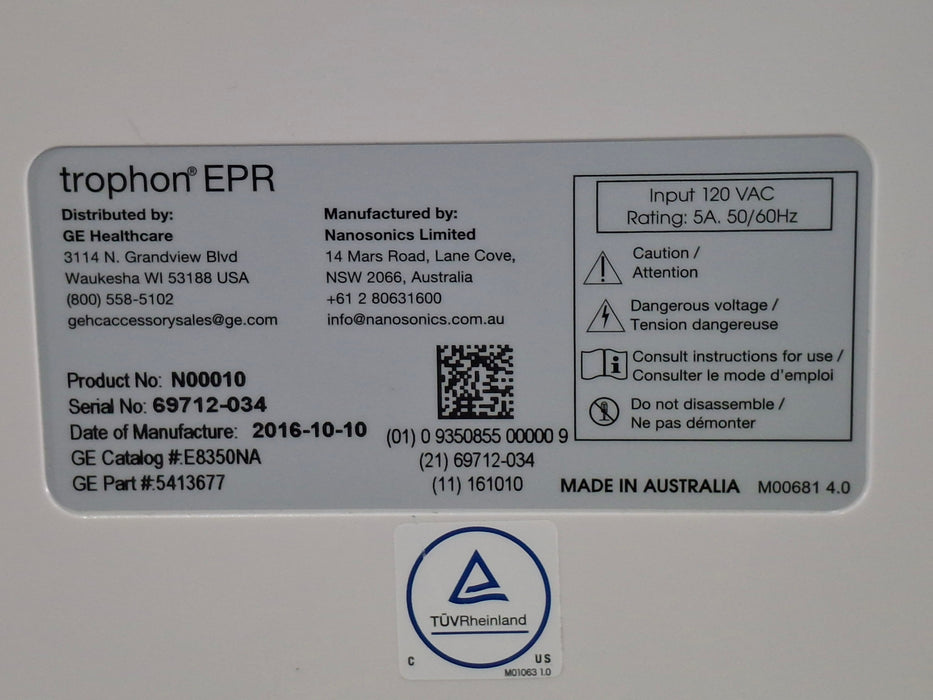 NanoSonics Trophon EPR High Level Disinfection