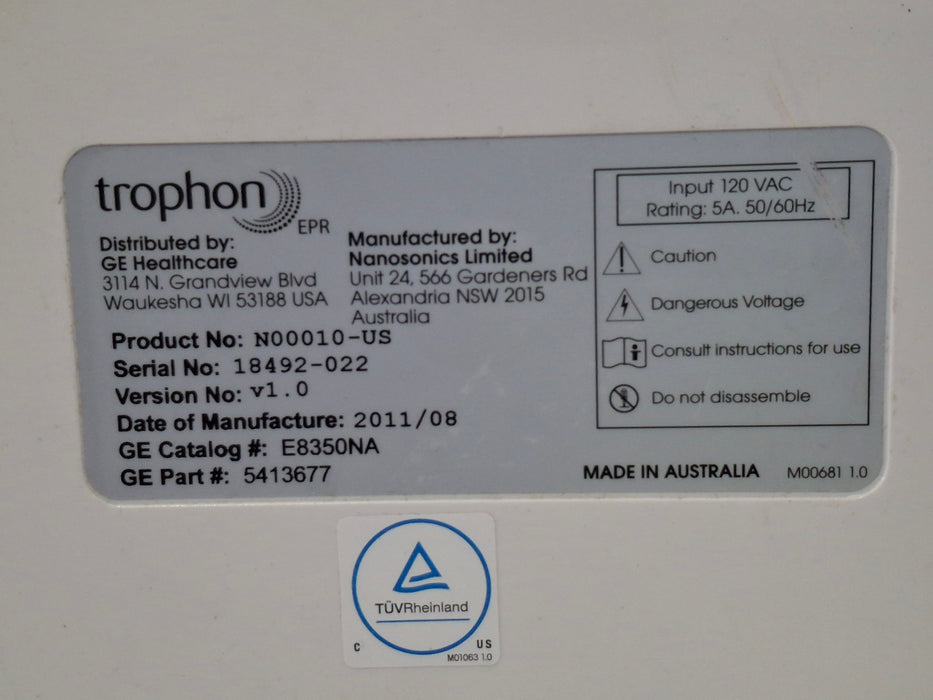 NanoSonics Trophon EPR High Level Disinfection