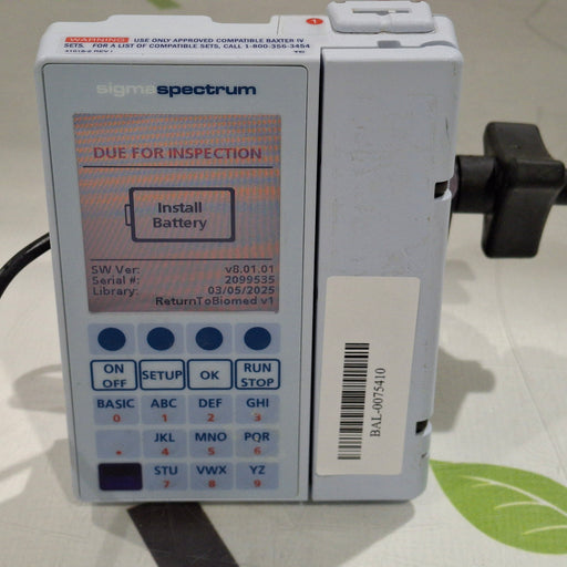 Baxter Baxter Sigma Spectrum 8.01.01 w/o Battery Infusion Pump Infusion Pump reLink Medical
