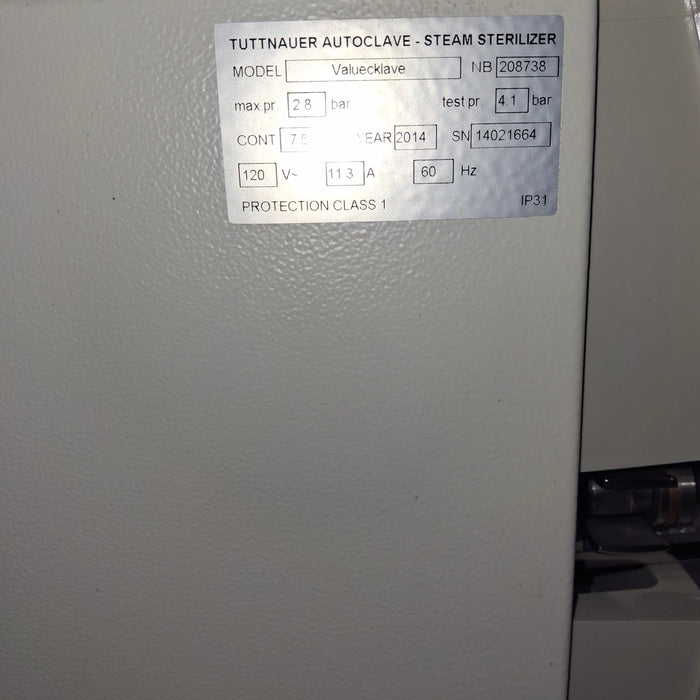 Tuttnauer Tuttnauer Valueklave 1730 Autoclave Sterilizer Sterilizers & Autoclaves reLink Medical