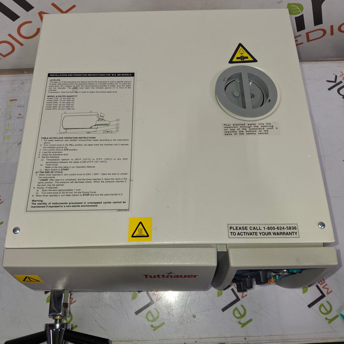 Tuttnauer Tuttnauer Valueklave 1730 Autoclave Sterilizer Sterilizers & Autoclaves reLink Medical