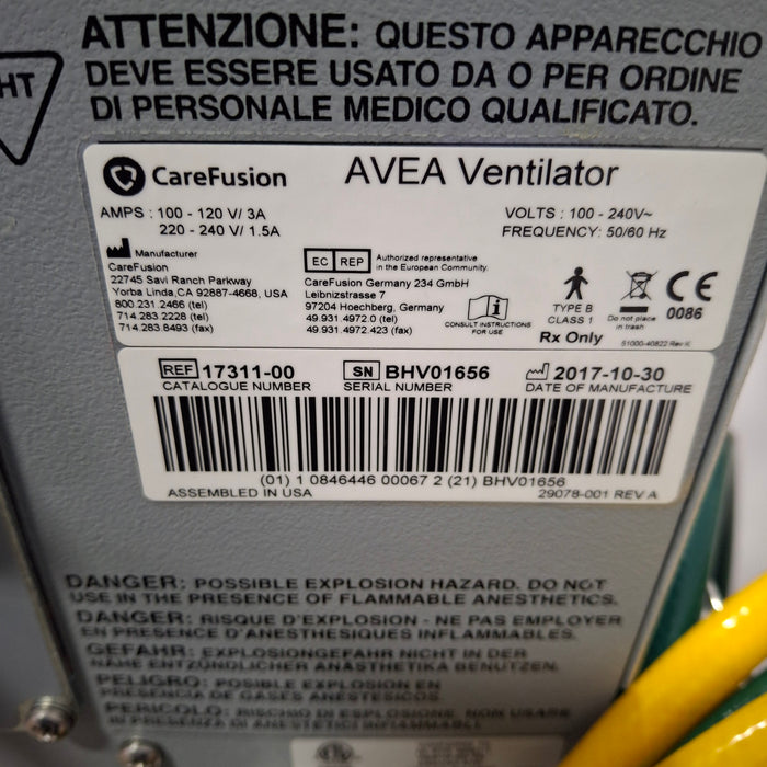 CareFusion CareFusion Avea Ventilator Respiratory reLink Medical