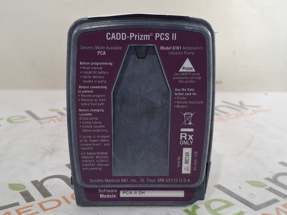 Smiths Medical Smiths Medical CADD Prizm PCS II 6101 Ambulatory Infusion Pump Infusion Pump reLink Medical