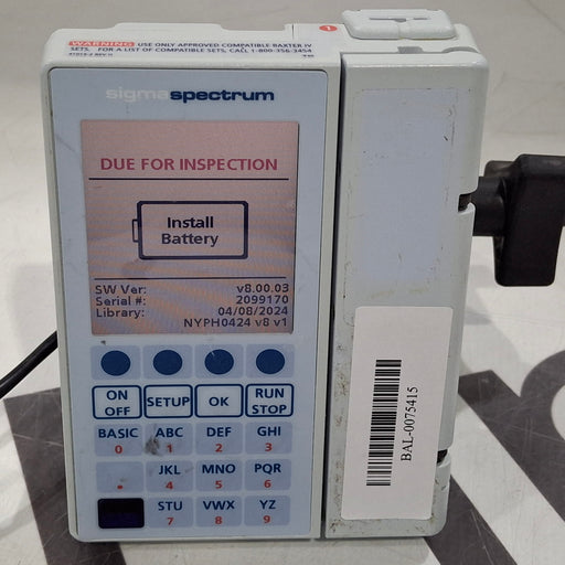 Baxter Baxter Sigma Spectrum 8.00.03 w/o Battery Infusion Pump Infusion Pump reLink Medical