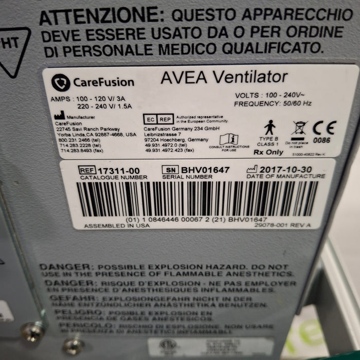 CareFusion CareFusion Avea Ventilator Respiratory reLink Medical
