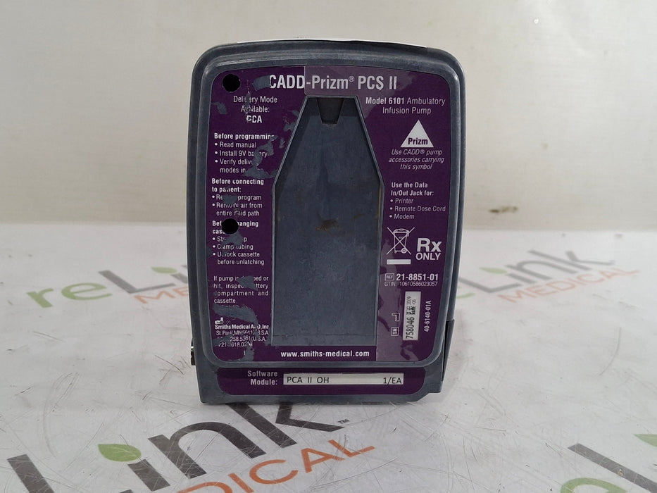 Smiths Medical Smiths Medical CADD Prizm PCS II 6101 Ambulatory Infusion Pump Infusion Pump reLink Medical