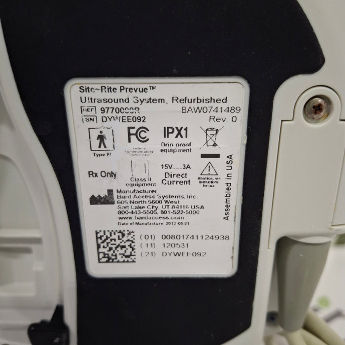 Bard Medical Site Rite Prevue Portable Ultrasound