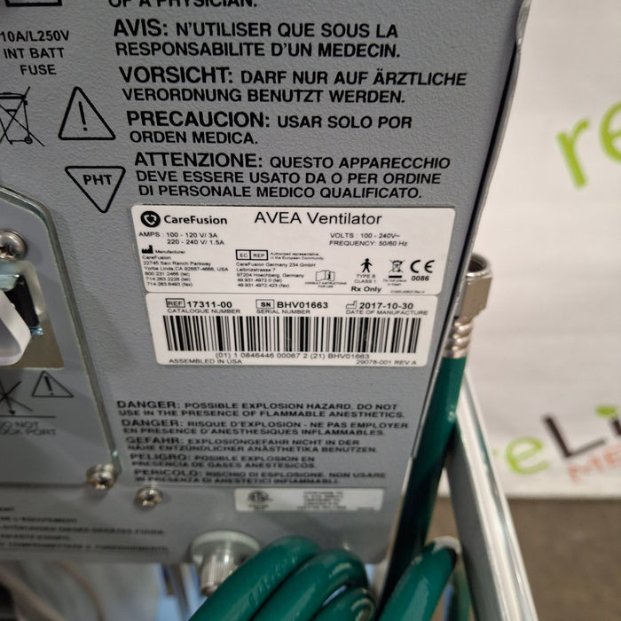 CareFusion CareFusion Avea Ventilator Respiratory reLink Medical