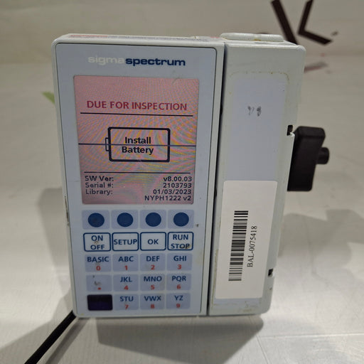 Baxter Baxter Sigma Spectrum 8.00.03 w/o Battery Infusion Pump Infusion Pump reLink Medical