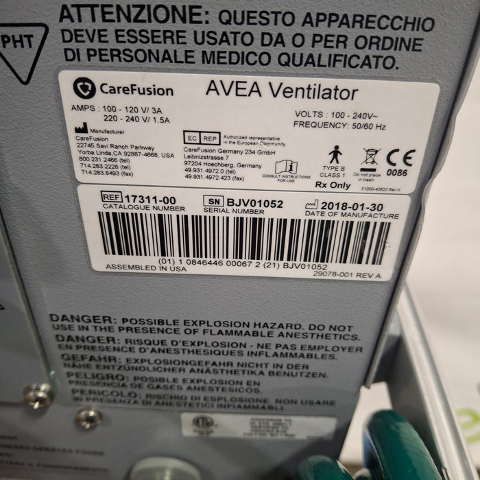 CareFusion CareFusion Avea Ventilator Respiratory reLink Medical