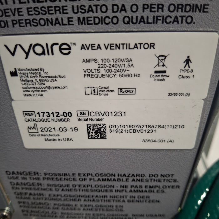 CareFusion CareFusion Avea Ventilator Respiratory reLink Medical