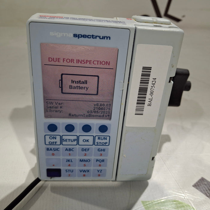Baxter Baxter Sigma Spectrum 8.00.03 w/o Battery Infusion Pump Infusion Pump reLink Medical