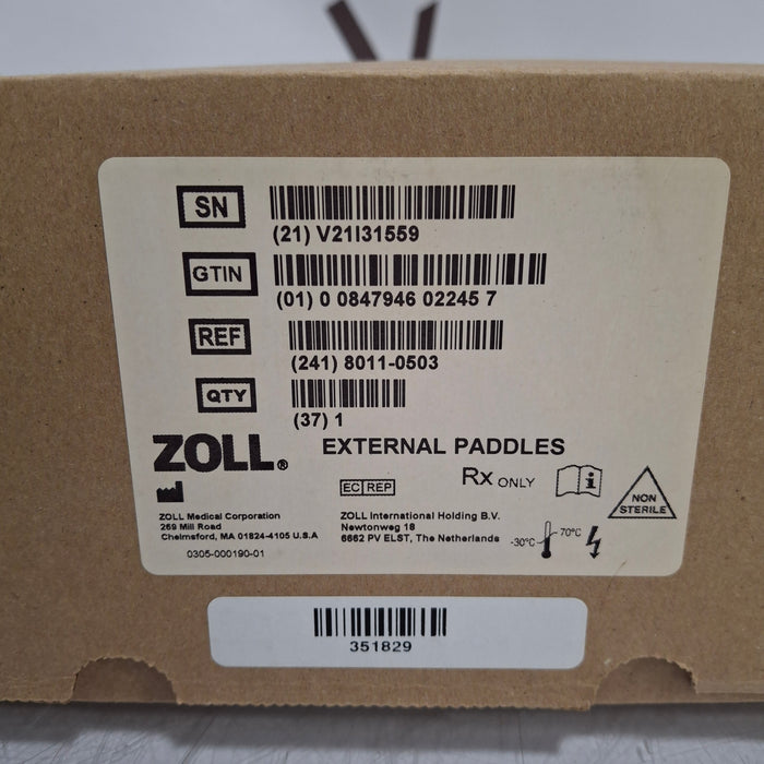 Zoll 8011-0503 Steam Autoclavable Defibrillation Paddles