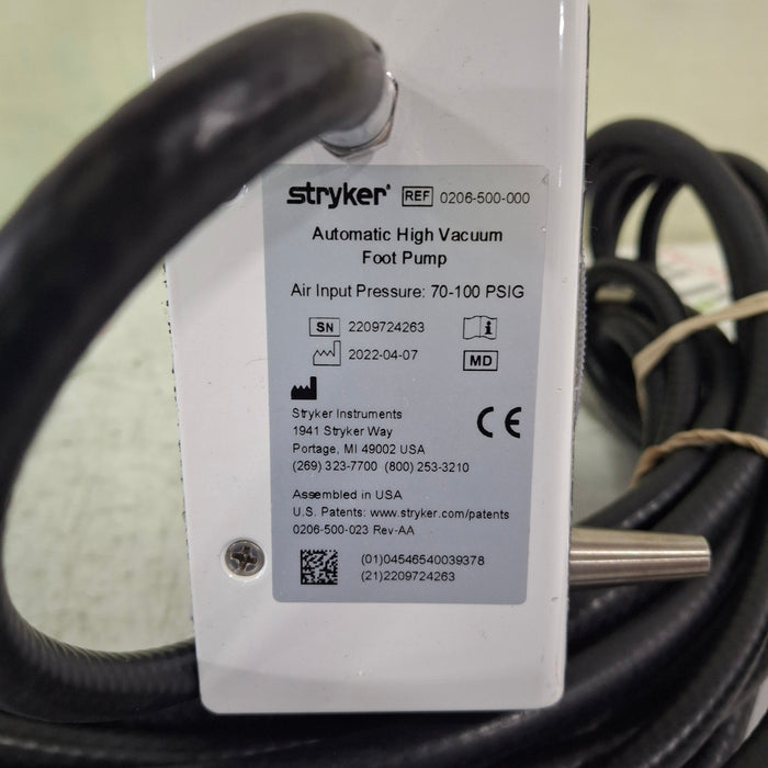 Stryker Stryker 206-500 Automatic High Vacuum Foot Pump Electrosurgical Units reLink Medical