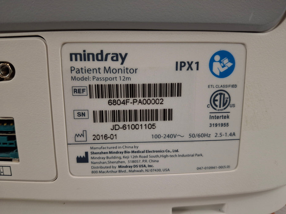 Mindray Mindray Passport 12M Patient Monitor Patient Monitors reLink Medical