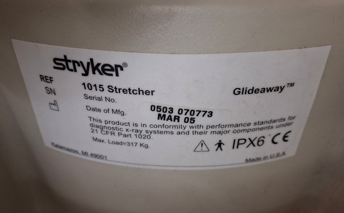 Stryker 1015 Big Wheel Glideaway Stretcher