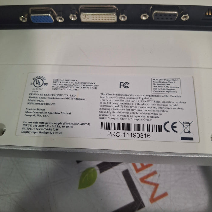 Spacelabs Healthcare Xprezzon 94267 Opt-19 Patient Monitor