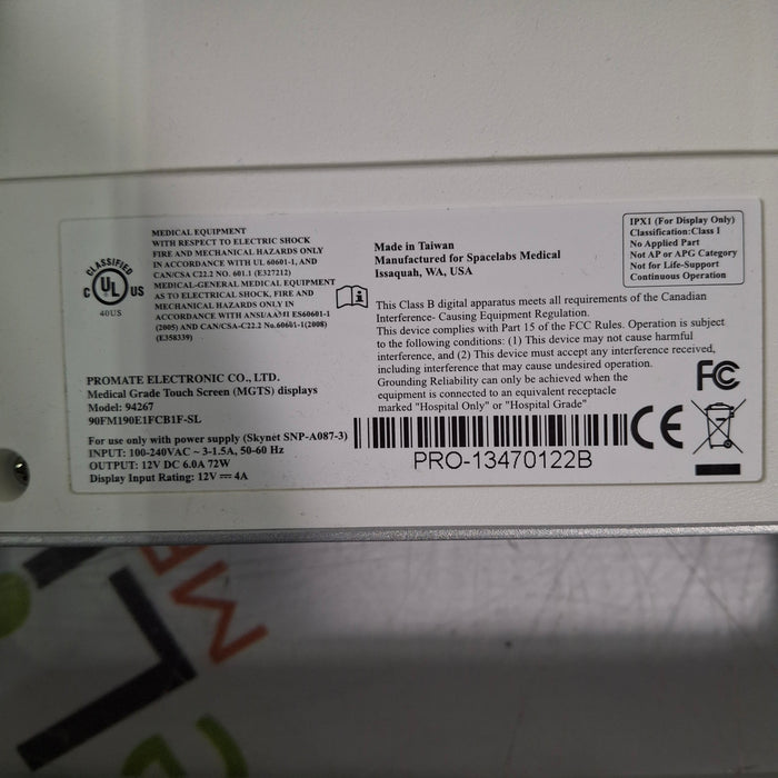 Spacelabs Healthcare Xprezzon 94267 Opt-19 Patient Monitor