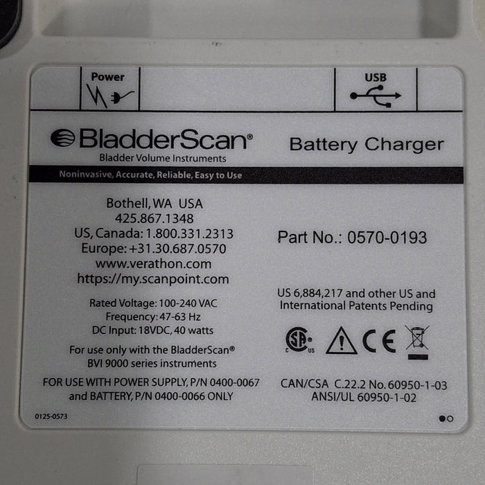 Verathon Medical, Inc Verathon Medical, Inc BladderScan 0570-0193 Battery Charger Surgical Equipment reLink Medical