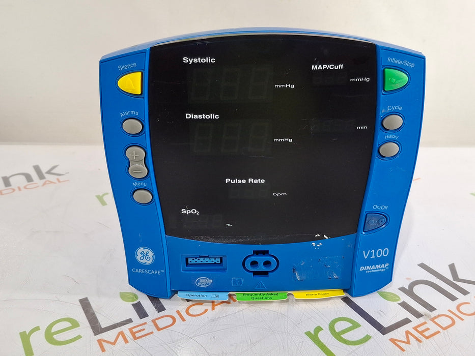 GE Healthcare GE Healthcare Dinamap V100 - NIBP, SpO2 Vital Signs Monitor Patient Monitors reLink Medical