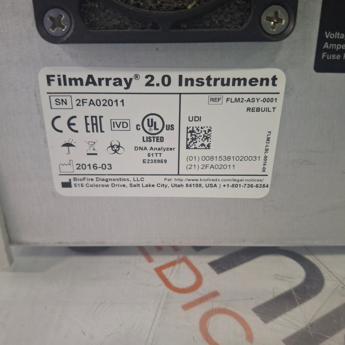 BioFire Diagnostics FilmArray 2.0 PCR System