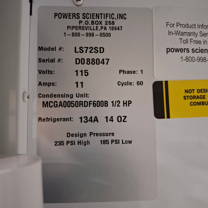 Powers Scientific LS72SD Laboratory Refrigerator