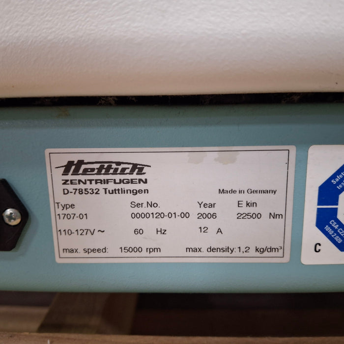 Hettich Hettich Zentrifugen Rotina 38R Tabletop Centrifuge Centrifuges reLink Medical
