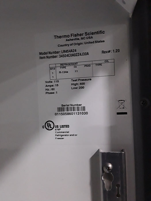 Thermo Scientific Thermo Scientific LR454A Upright Lab Refridgerator Research Lab reLink Medical