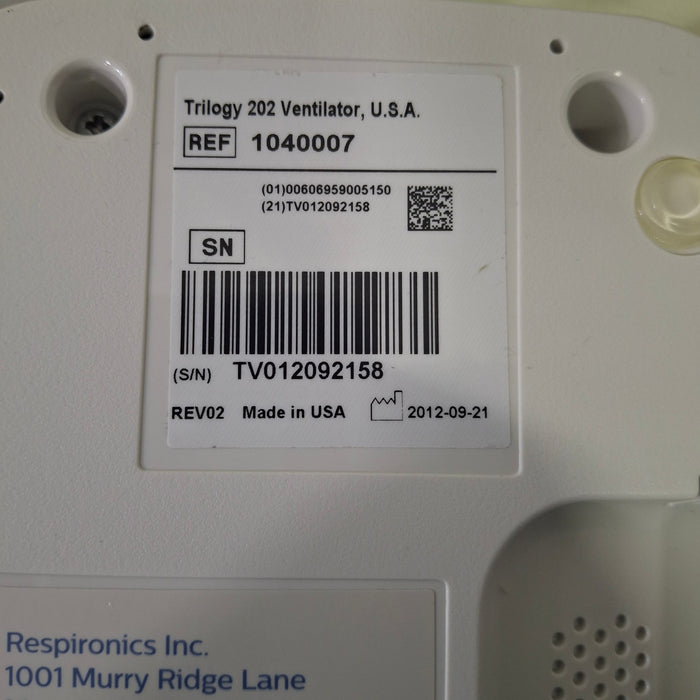 Respironics Trilogy 202 Ventilator