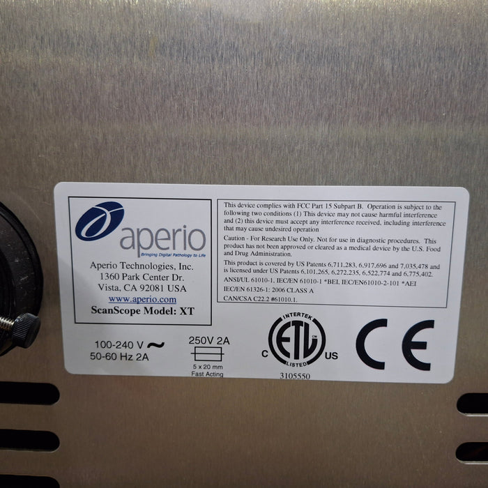 Aperio Technologies, INC. ScanScope XT Slide Scanner
