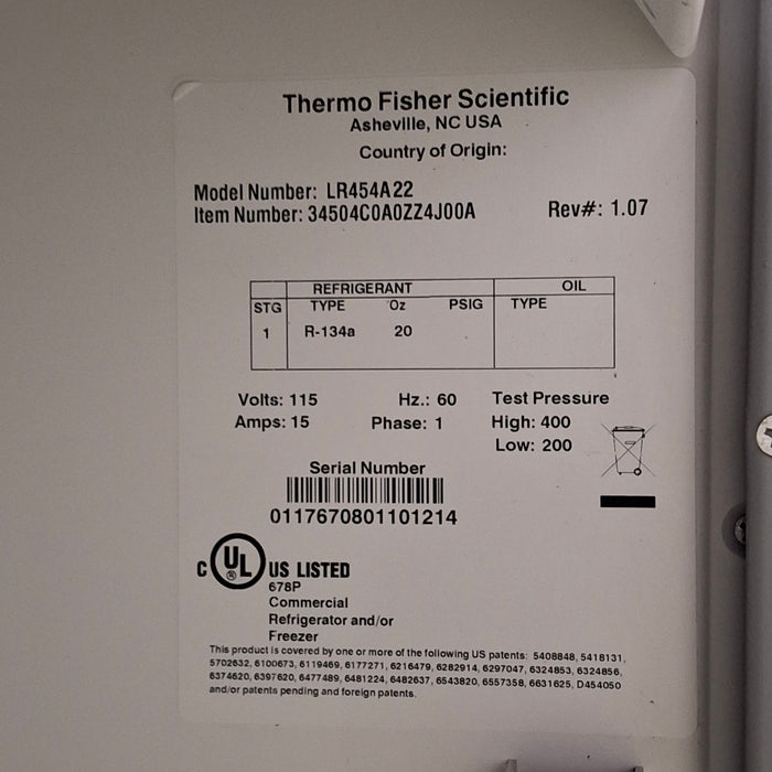 Thermo Scientific LR454A Upright Lab Refridgerator