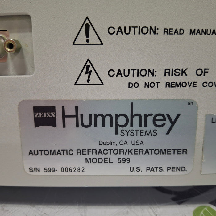 Carl Zeiss Carl Zeiss Humphrey 599 Automatic Refractor Ophthalmology reLink Medical