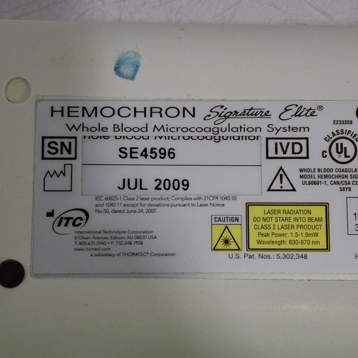 ITC Medical Hemochron Signature Elite rapid whole blood testing