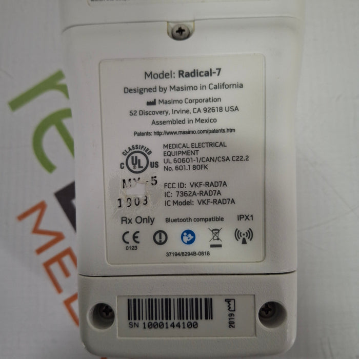 Masimo Masimo Radical 7 Pulse Oximeter w/ Base Patient Monitors reLink Medical