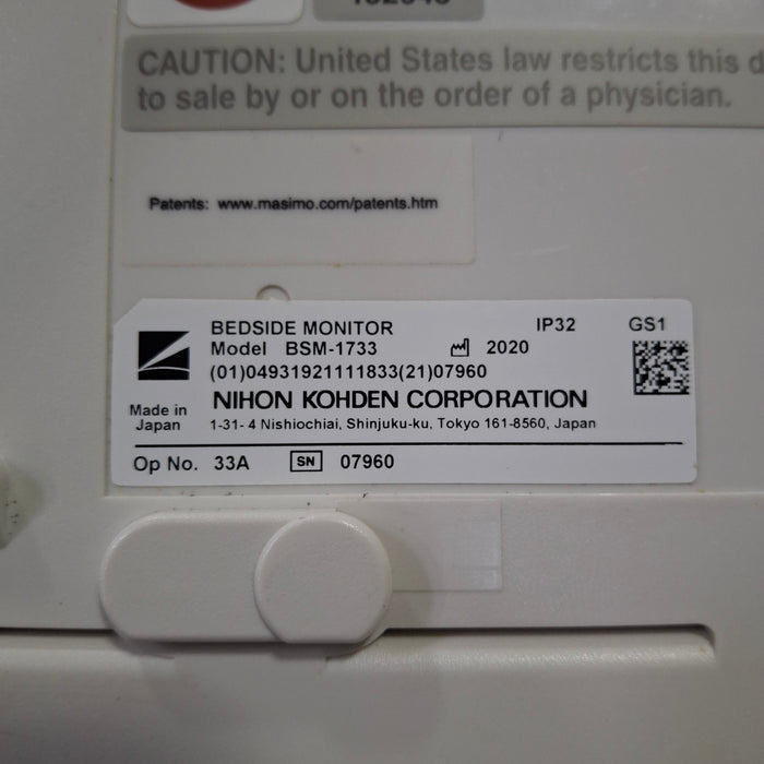 Nihon Kohden Nihon Kohden BSM-1733 Life Scope PT Transport Patient Monitor Patient Monitors reLink Medical