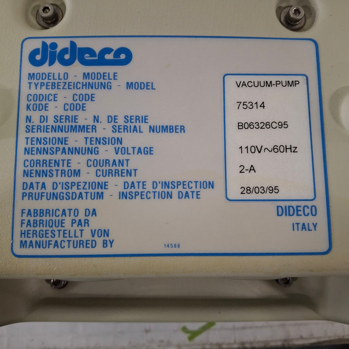 Dideco 75314 Vacuum Pump