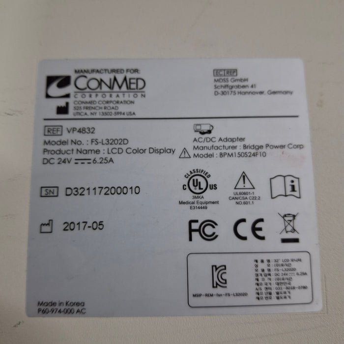 ConMed ConMed VP4832 32" LCD Monitor Surgical Equipment reLink Medical