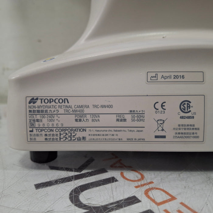 Topcon Medical Topcon Medical TRC-NW400 Non-Mydriatic Retinal Camera Ophthalmology reLink Medical