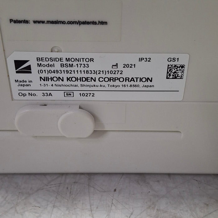 Nihon Kohden BSM-1733 Life Scope PT Transport Patient Monitor