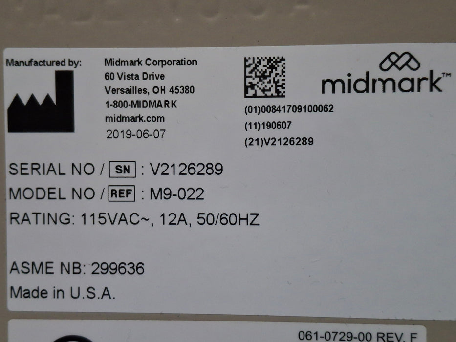 Midmark Midmark Ritter M9-022 UltraClave Autoclave Sterilizer Sterilizers & Autoclaves reLink Medical
