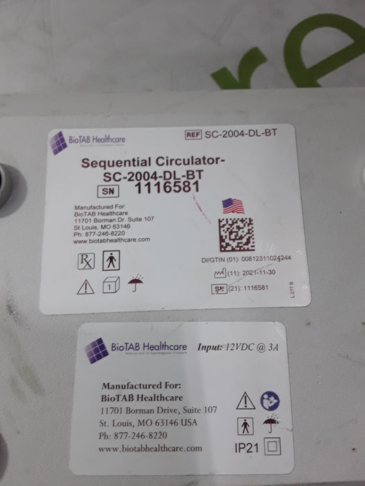 BioTab Healthcare BioTab Healthcare SC-2004-DL-BT Sequential Compression Device Surgical Equipment reLink Medical