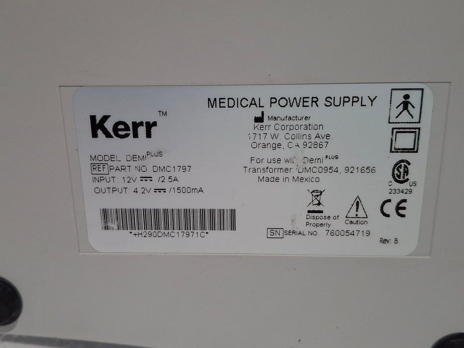 Kerr Corporation Demi Plus LED Cordless Curing Light Charger