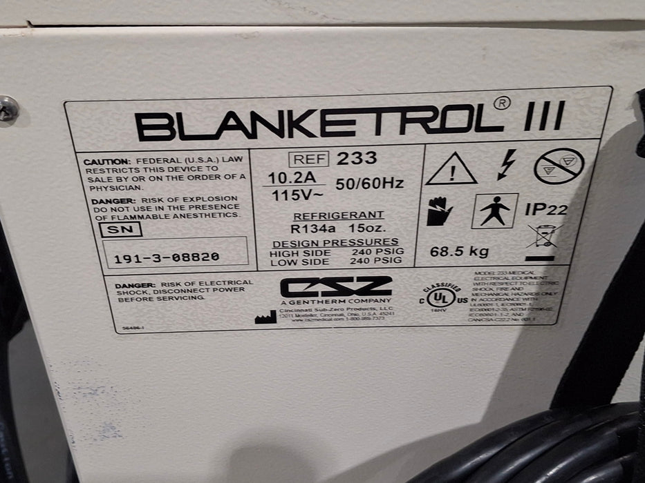 Cincinnati Sub-Zero CSZ Blanketrol III Hypothermia Unit