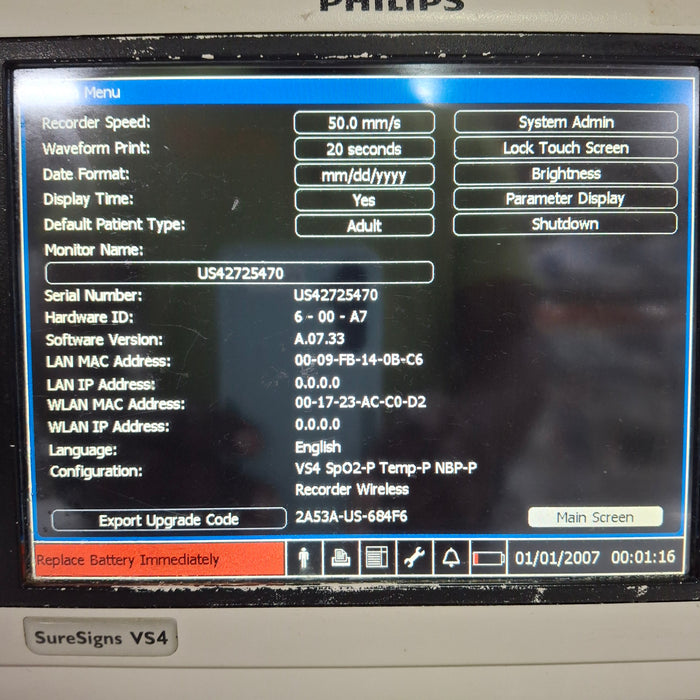 Philips SureSigns VS4 Vital Signs Monitor