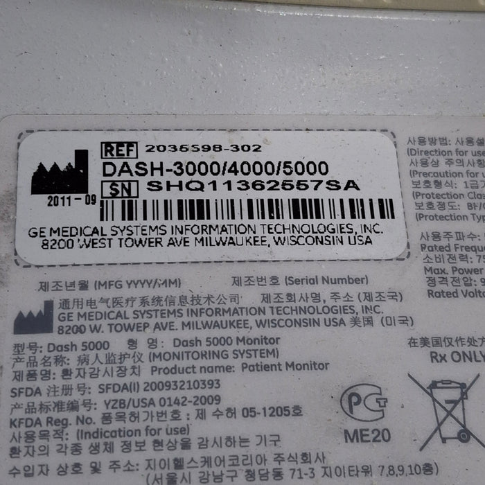 GE Healthcare GE Healthcare Dash 5000 - Masimo SpO2 Patient Monitor Patient Monitors reLink Online