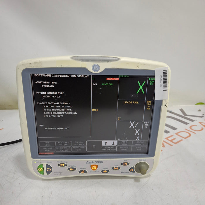 GE Healthcare Dash 5000 - Masimo SpO2 Patient Monitor