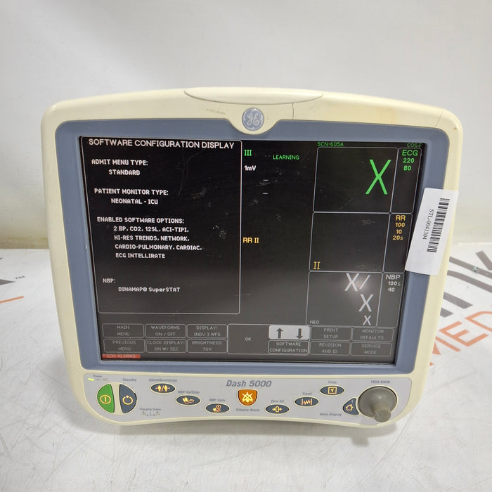 GE Healthcare Dash 5000 - Masimo SpO2 Patient Monitor