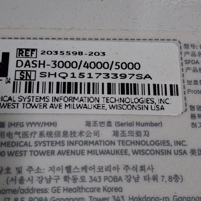 GE Healthcare Dash 4000 - GE/Nellcor SpO2 Patient Monitor