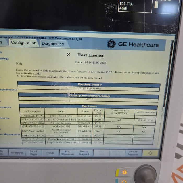 GE Healthcare Carescape B650 Emergency Care Patient Monitor