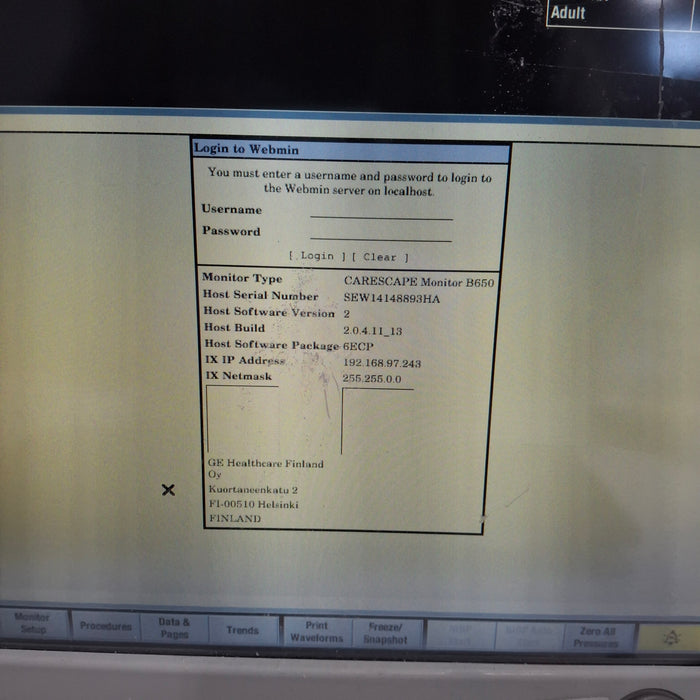 GE Healthcare Carescape B650 Emergency Care Patient Monitor
